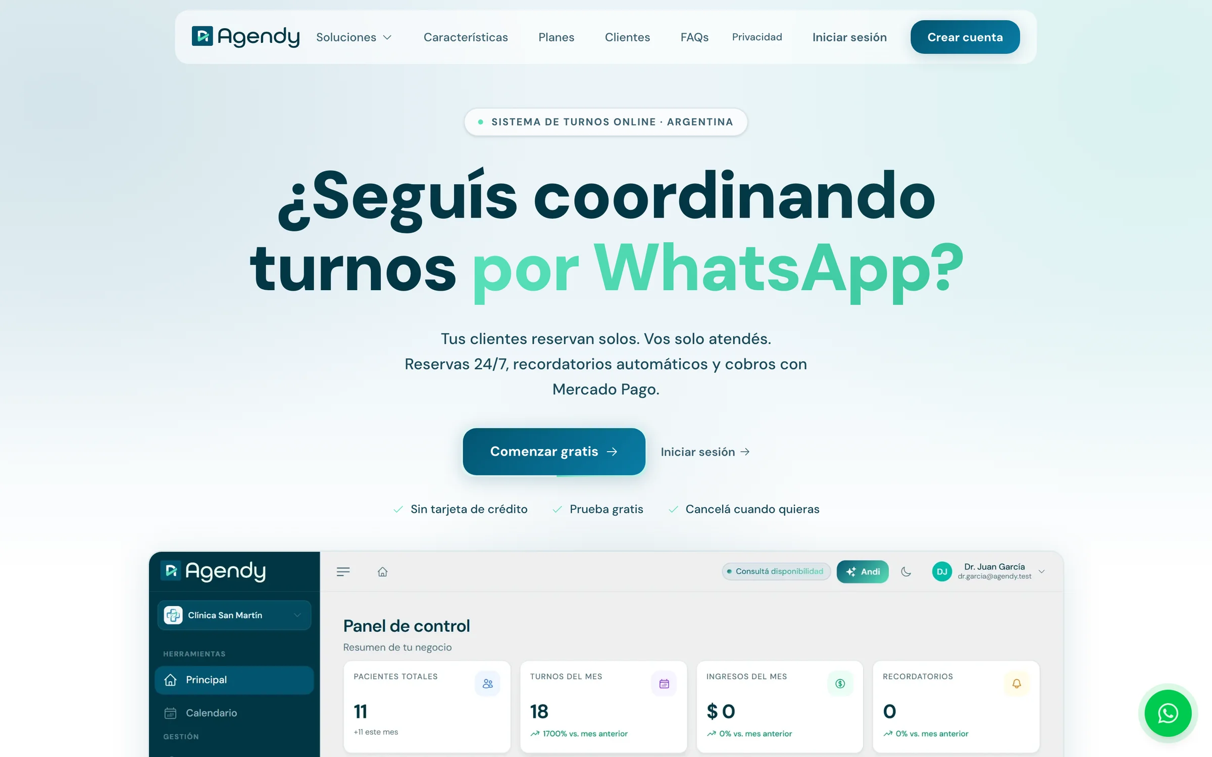 Landing de Agendy