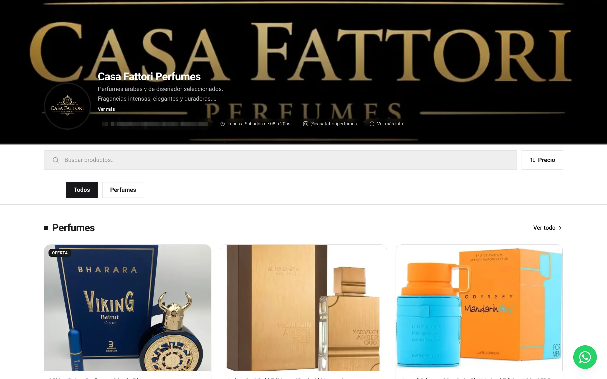 Tienda de Casa Fattori Perfumes sobre PediloApp